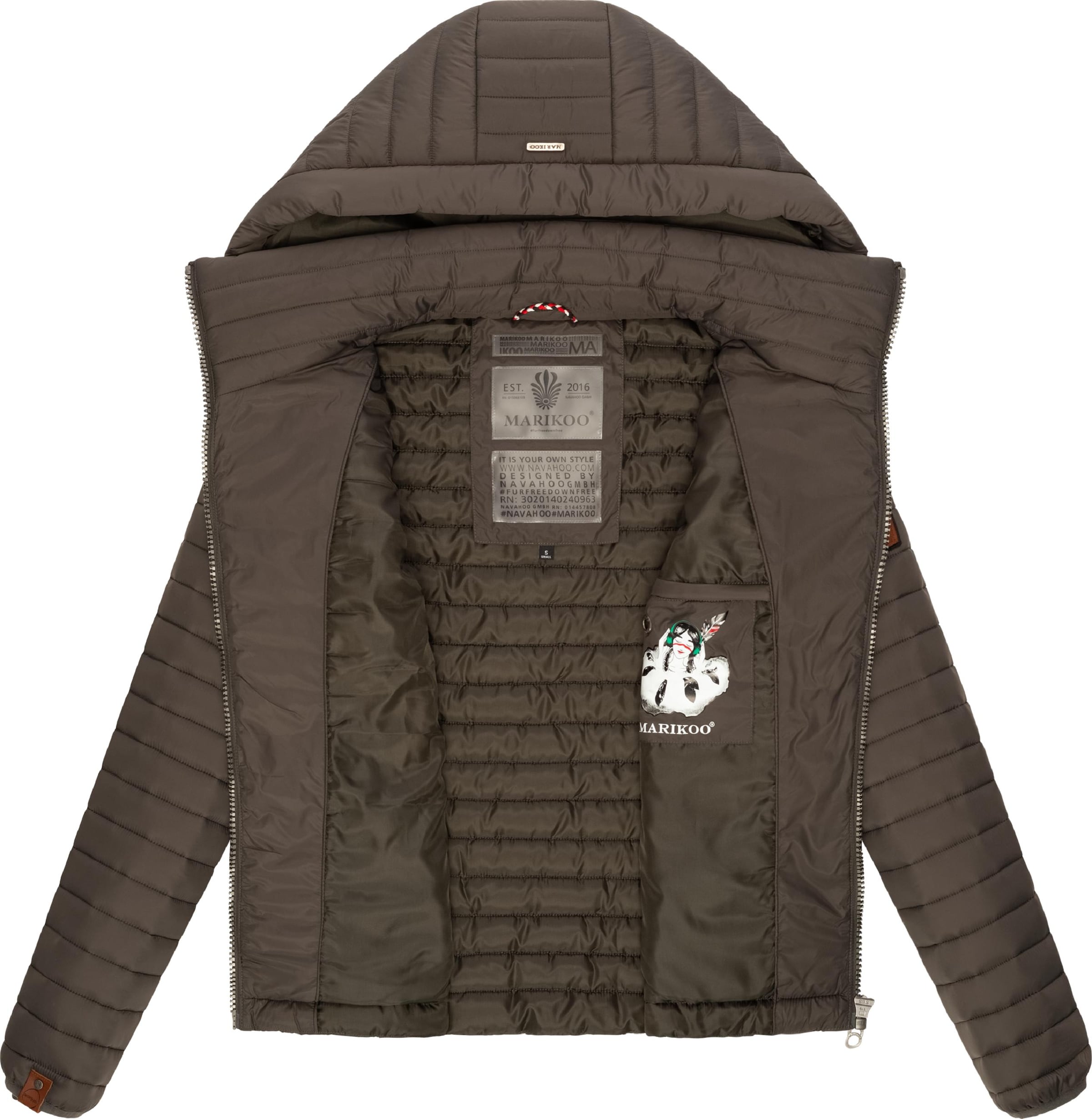 MARIKOO Steppjacke 'Löwenbaby' in Grau