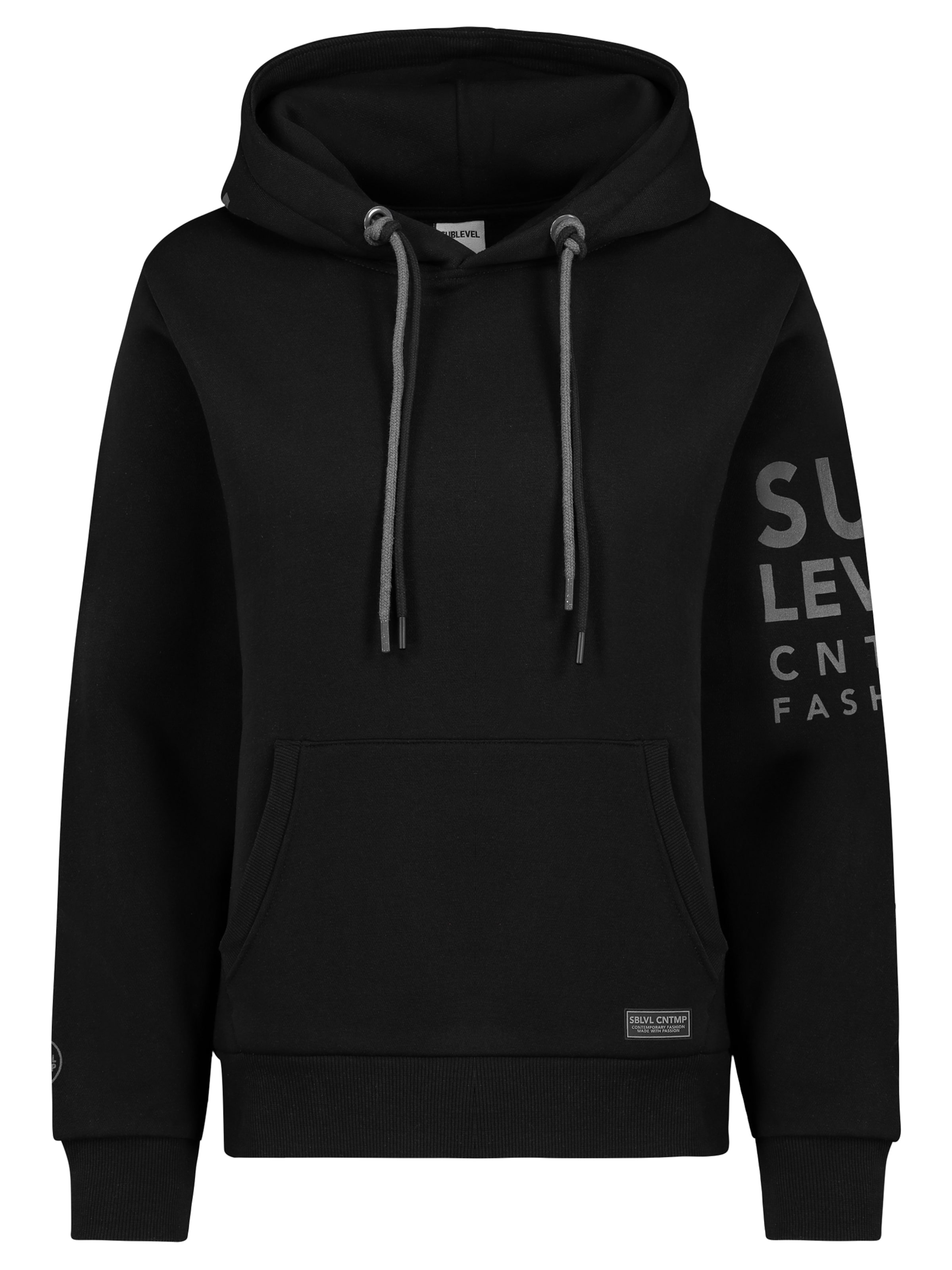 Sublevel Sweatshirt 'NOS:ASMIA' in Black: front