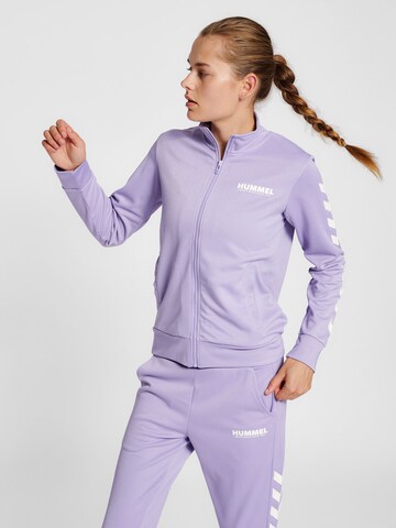 Hummel Sportief sweatvest 'Legacy Poly' in Lila: voorkant