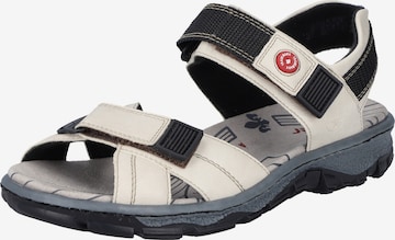 Rieker Hiking Sandals in Beige: front