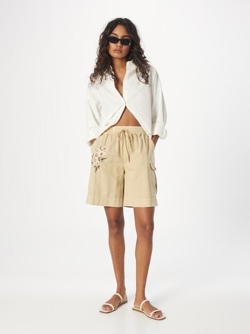 Twinset Wide Leg Shorts in Beige