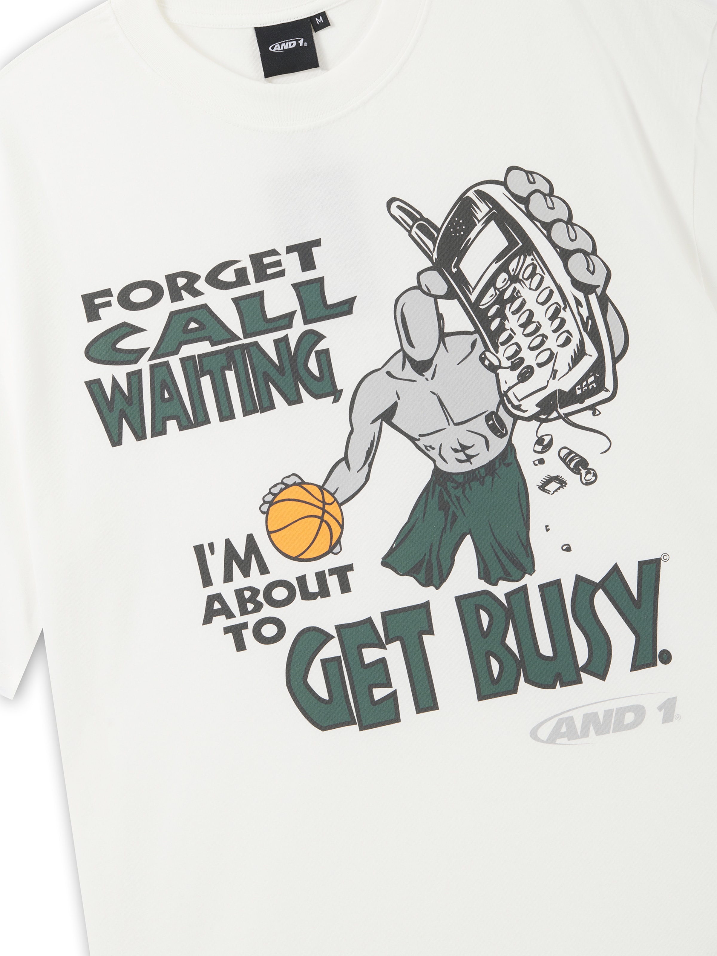 AND1 Футболка 'Get Busy' в Белый