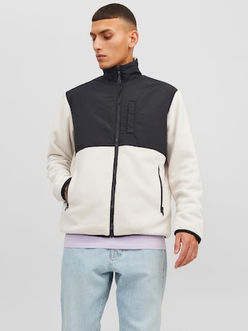 JACK & JONES Fleece Jacket 'Marvin' in Beige: front