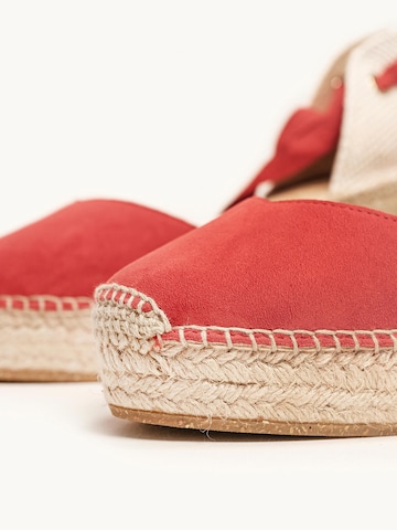 Alhamas - Sandalias 'Alpargata Cuña 8 cm' en rojo
