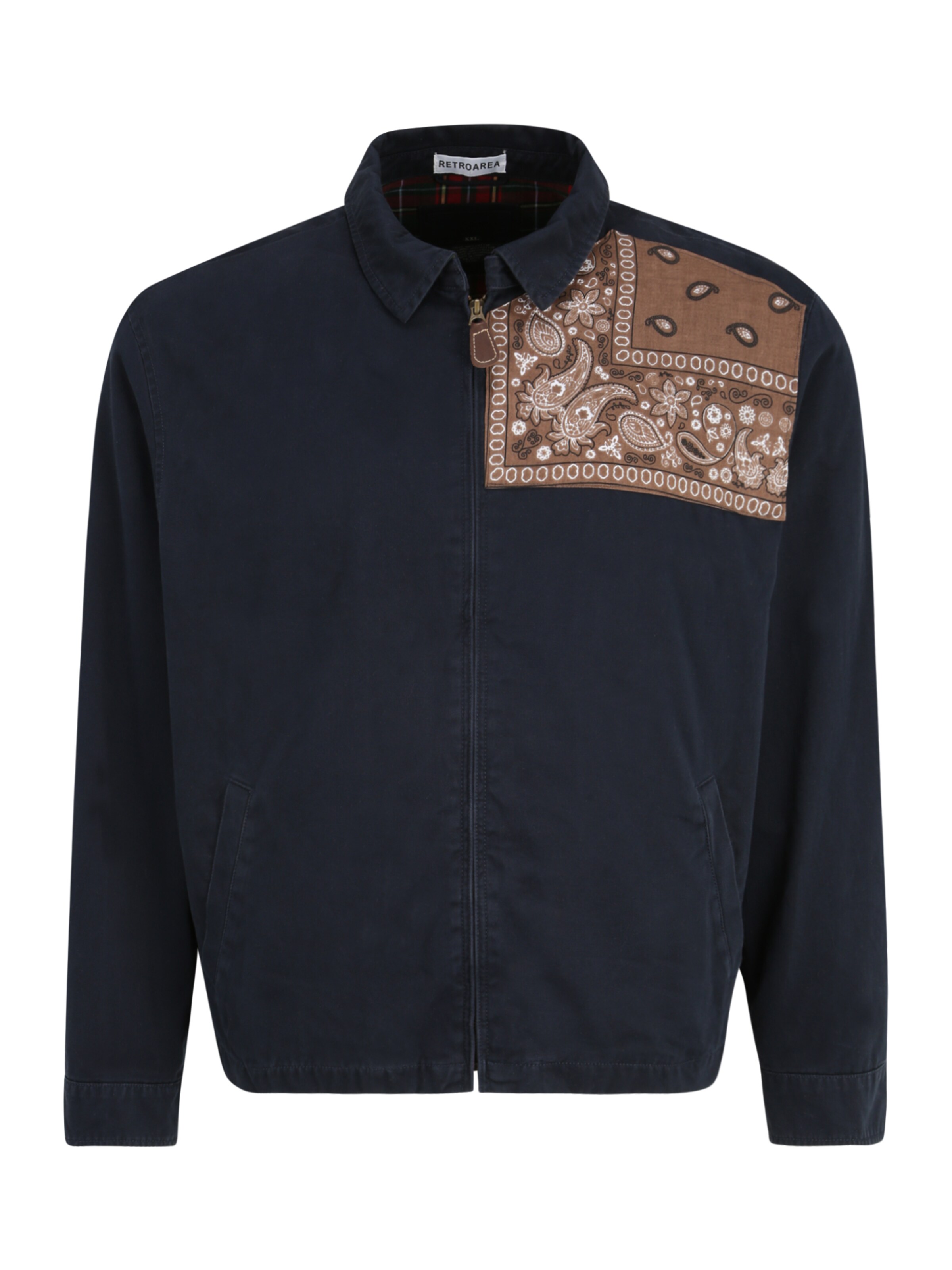 RETROAREA Jacke 'Harrington' in Blau: Vorderseite