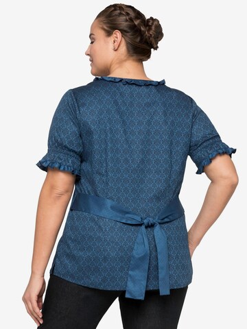 SHEEGO Trachtenbluse in Blau