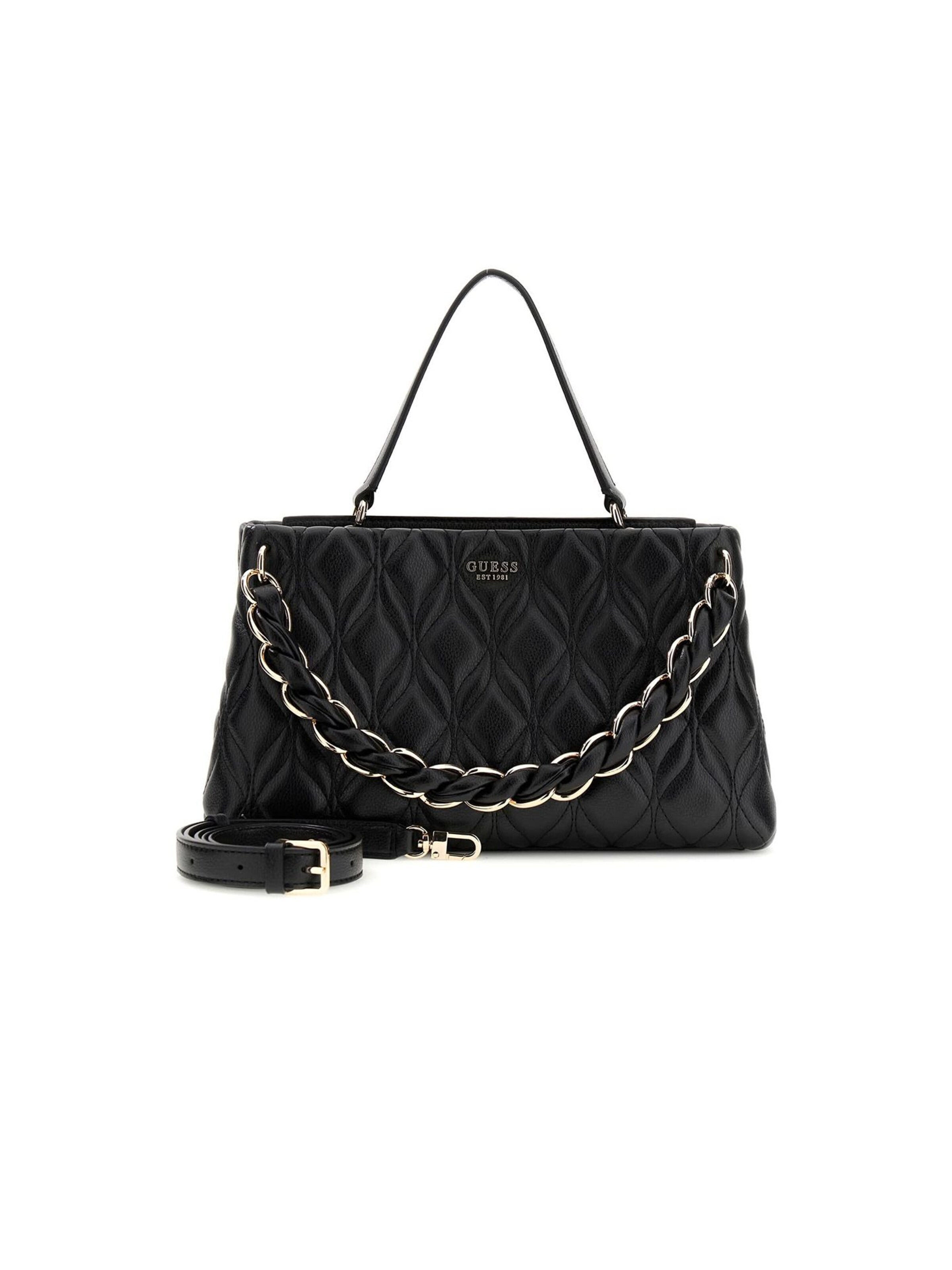 GUESS Handtasche 'Maxine 2 Comp Satchel'‌‌‌‌‌‌‌‌ in Schwarz: Vorderseite