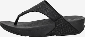 Séparateur d'orteils 'Lulu Shimmerglitz Toe-Post' FitFlop en noir : devant