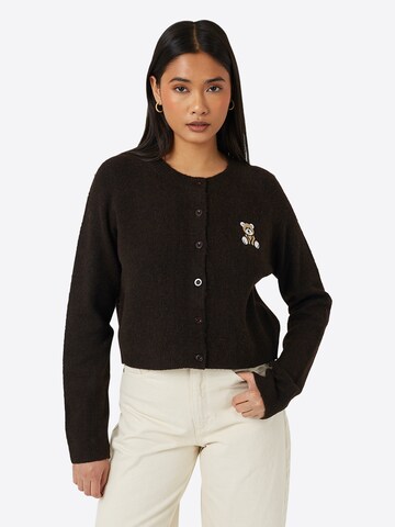 BRAVE SOUL Strickjacke in Braun: Vorderseite
