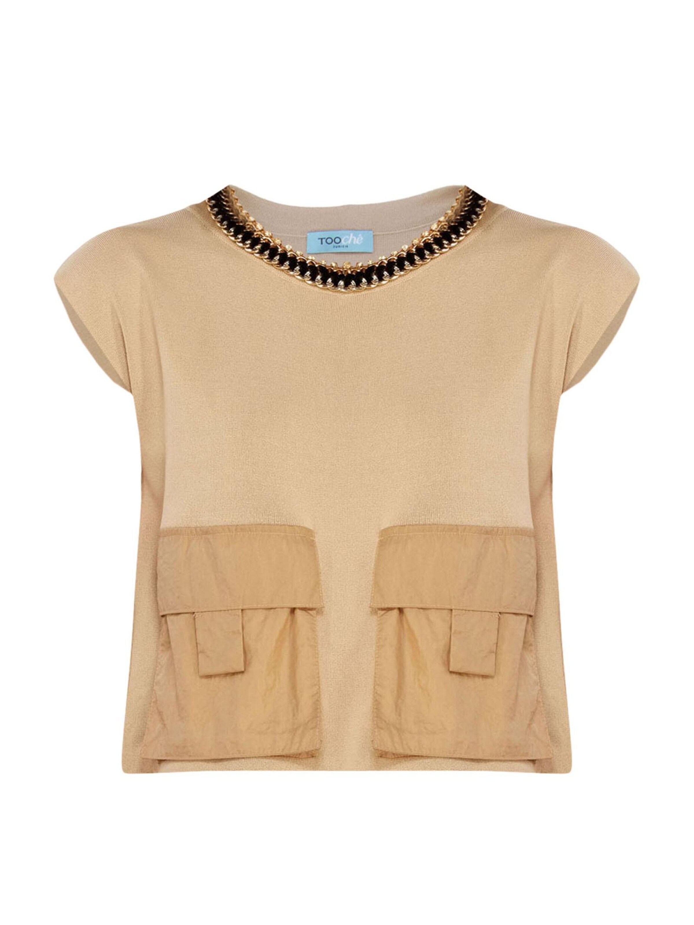 TOOche Shirt 'Taschen Top' in Beige: front