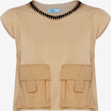 TOOche Shirt 'Taschen Top' in Beige: front