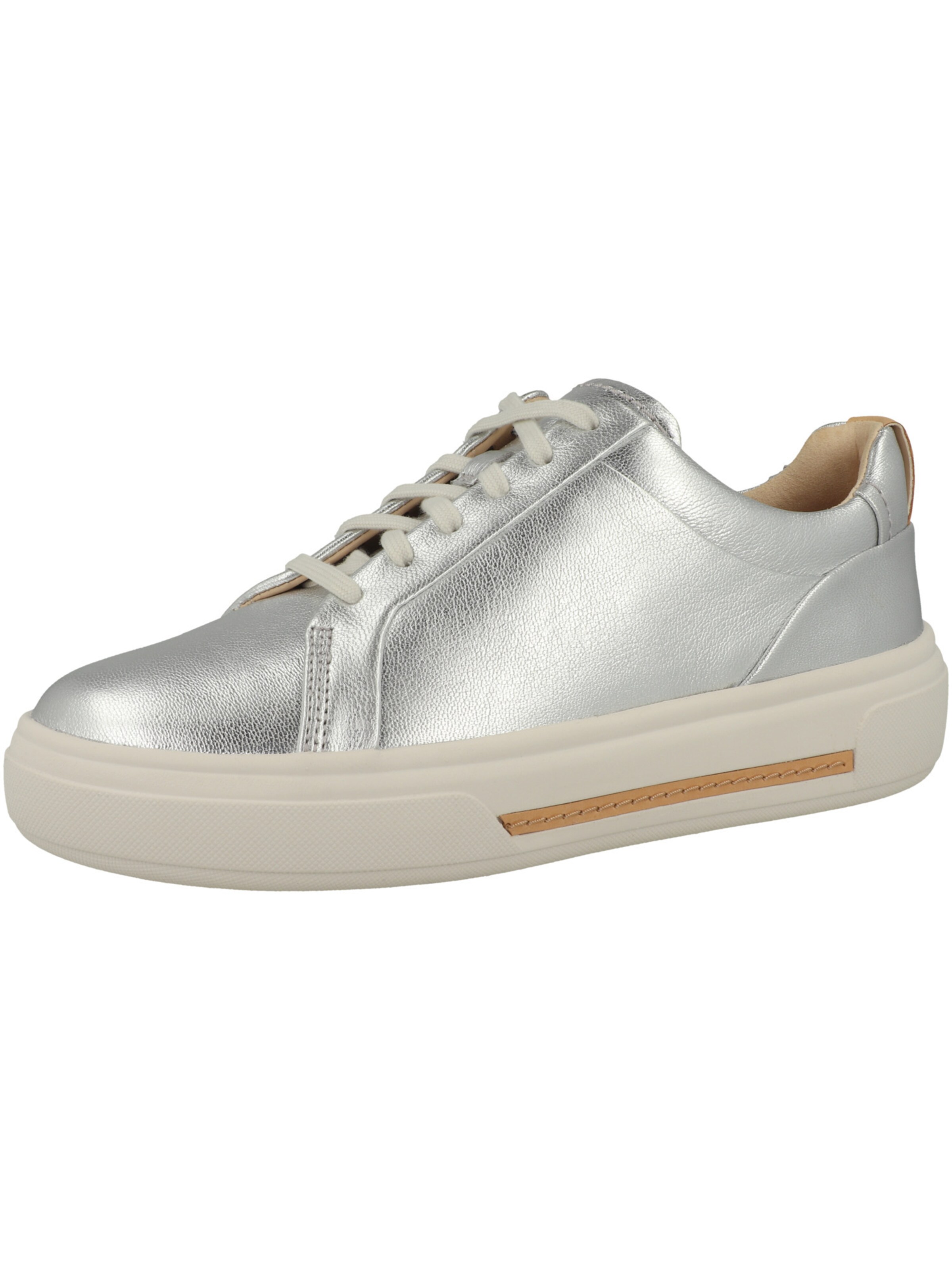 Sneaker bassa 'Hollyhock Walk' di CLARKS in argento: frontale