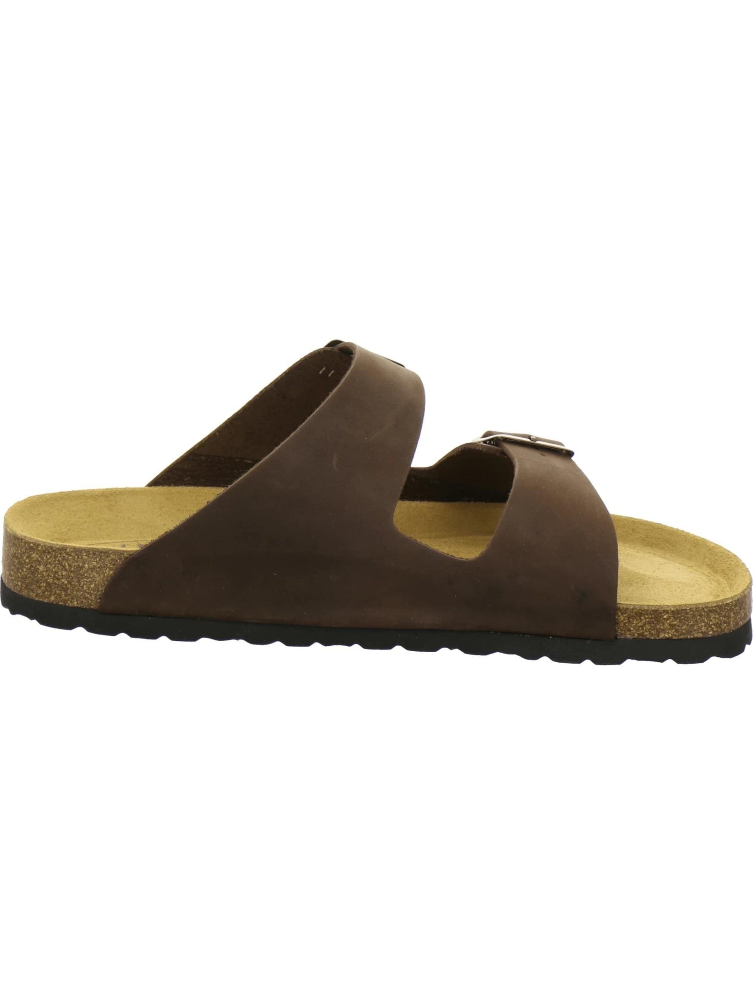 Zoccoletto 'Pantoletten Herren Zweischnaller braun Nubukleder' di AFS-Schuhe in marrone