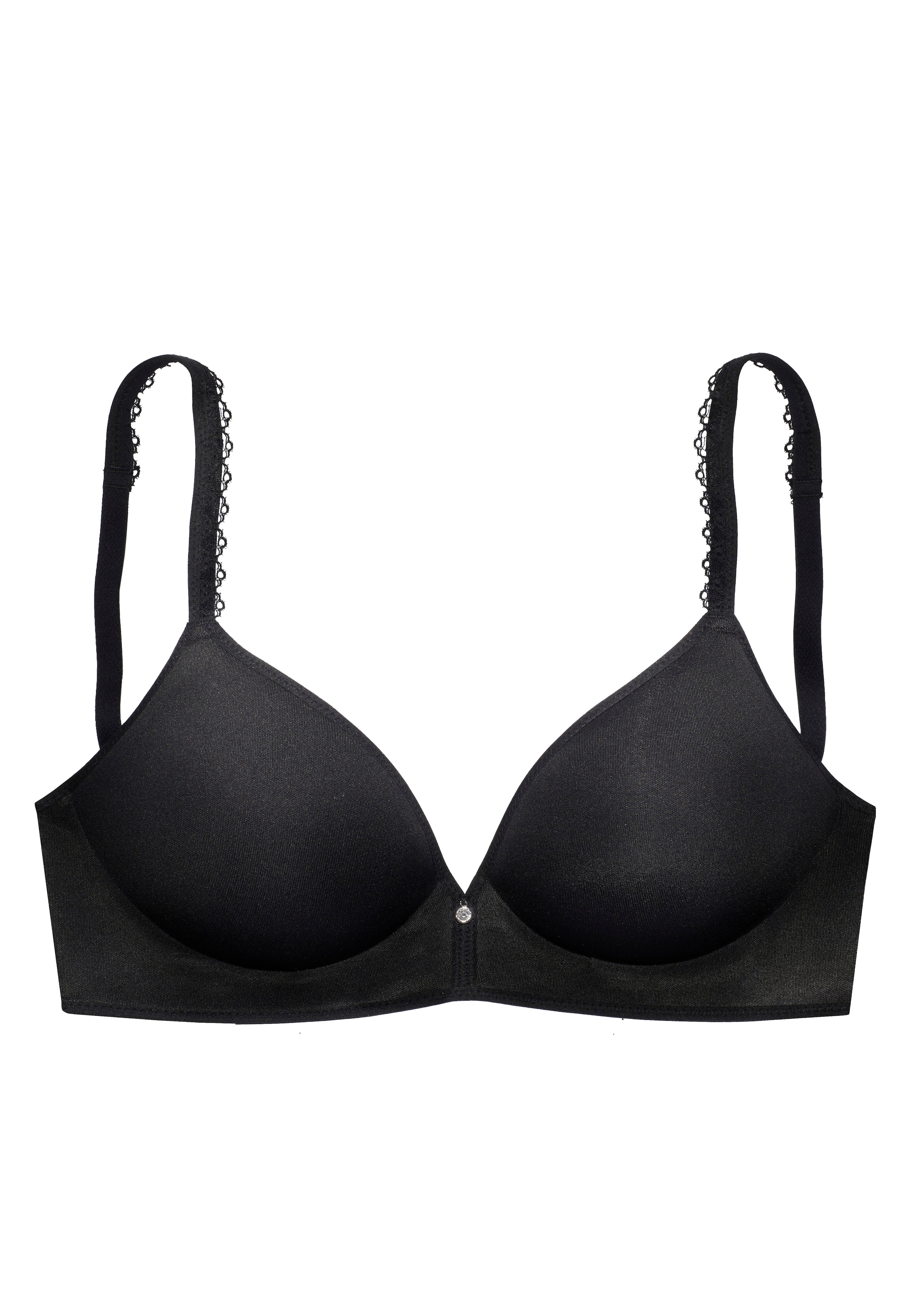 LASCANA Balconette Bra in Black: front