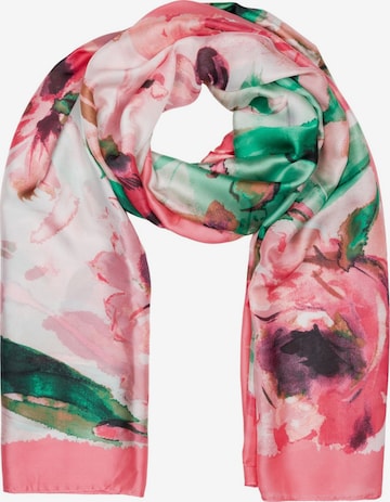 styleBREAKER Schal 'Schal mit Aquarell Blumen Muster' in Orange: Vorderseite