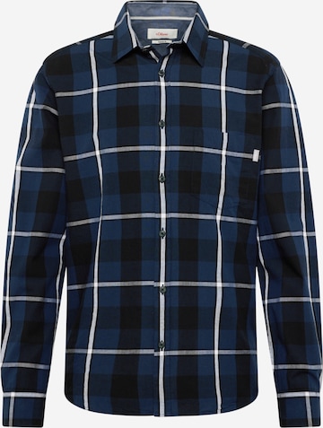 s.Oliver Regular fit Button Up Shirt in Blue: front