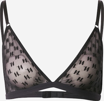 melns Karl Lagerfeld Trijstūra formas Krūšturis: no priekšpuses