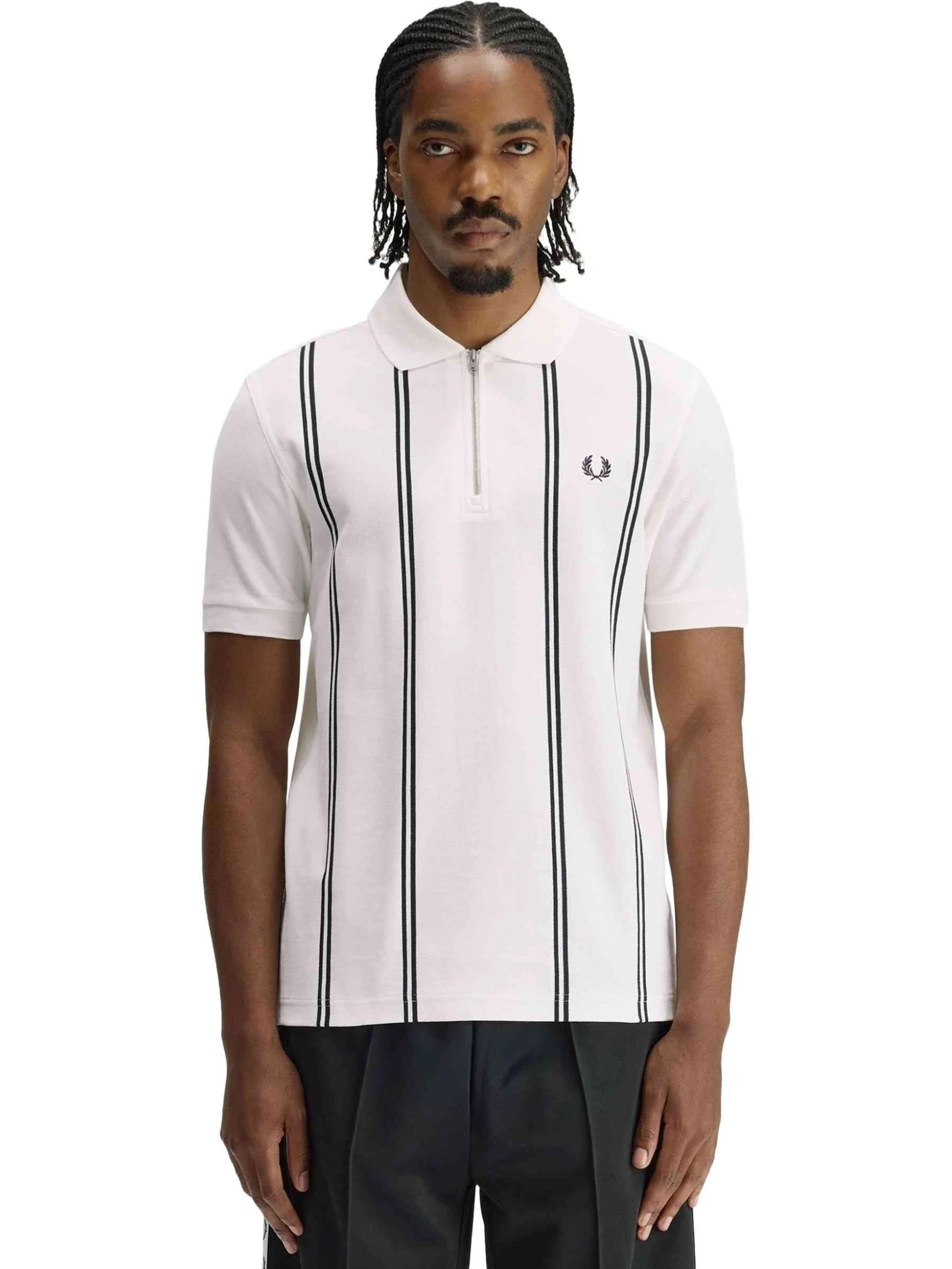 Fred Perry - Camiseta 'Polo fred perry blanco vertical stripe polo shirt' en blanco