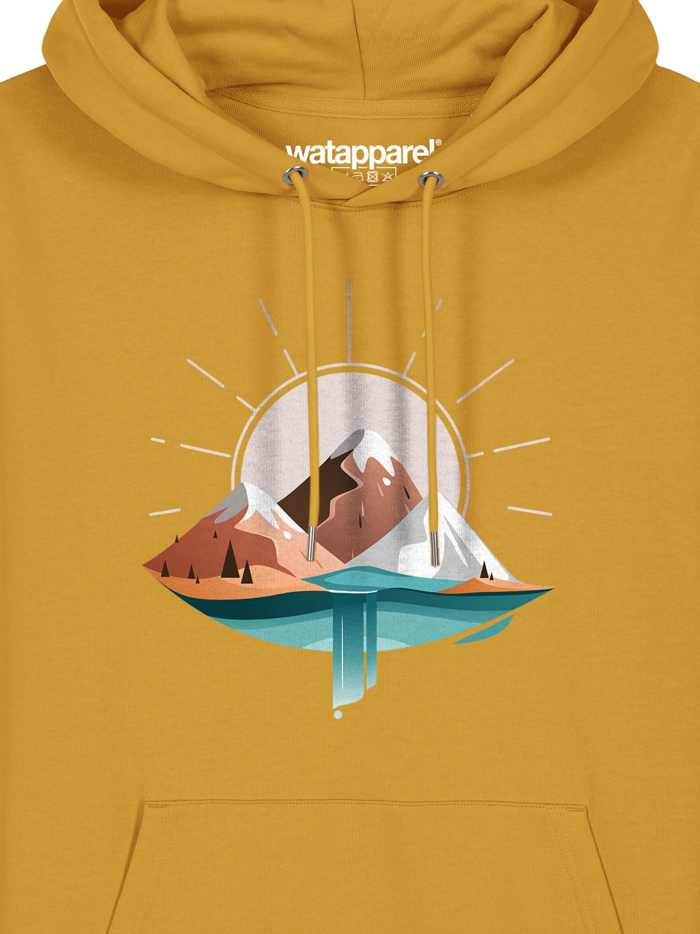 Felpa ' Sunrise & Lake ' di Watapparel in giallo