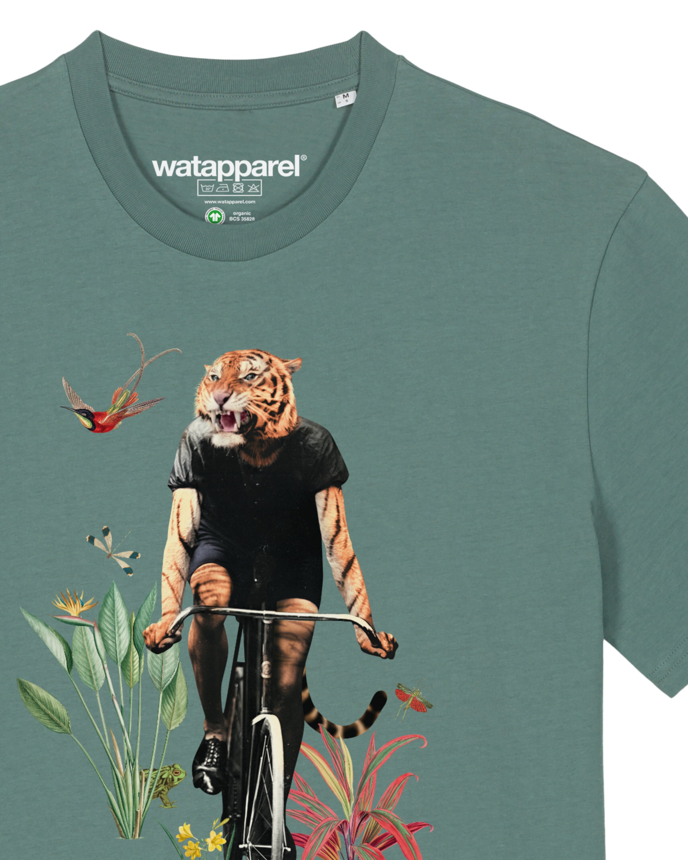 T-Shirt ' Fancy Tiger ' Watapparel en vert