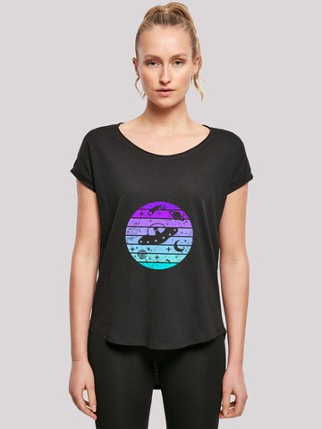 F4NT4STIC Shirt 'Retro Alien Weltraum Sonnenuntergang' in Black: front