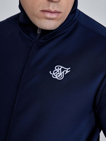 SikSilk Zip-Up Hoodie 'Essentials Poly Track Top' in Blue