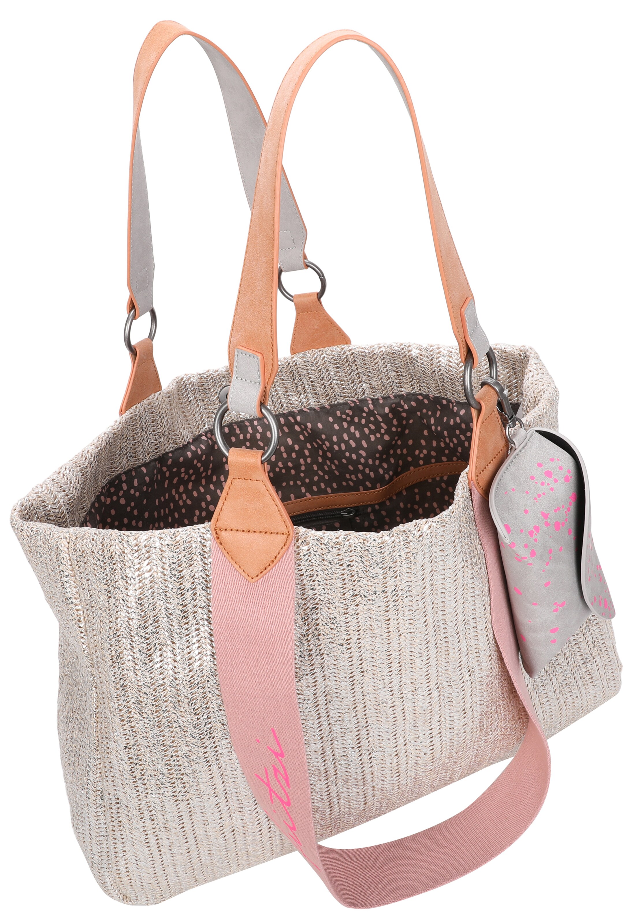 Fritzi aus Preußen Shopper 'Izzy Medium Limited Painted Straw' in Silver