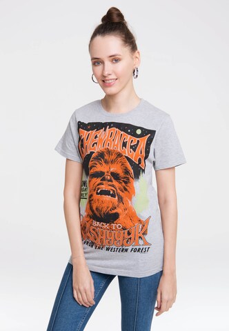 LOGOSHIRT T-Shirt 'Star Wars' in Grau: predná strana