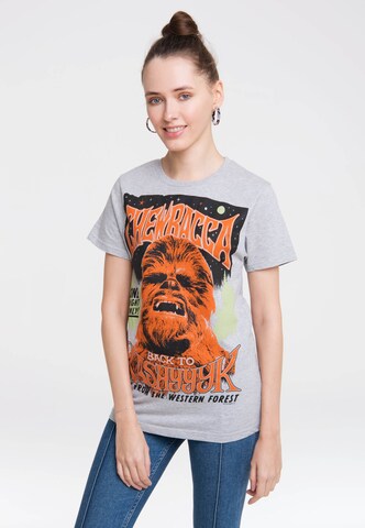 LOGOSHIRT T-Shirt 'Star Wars' in Grau: Vorderseite