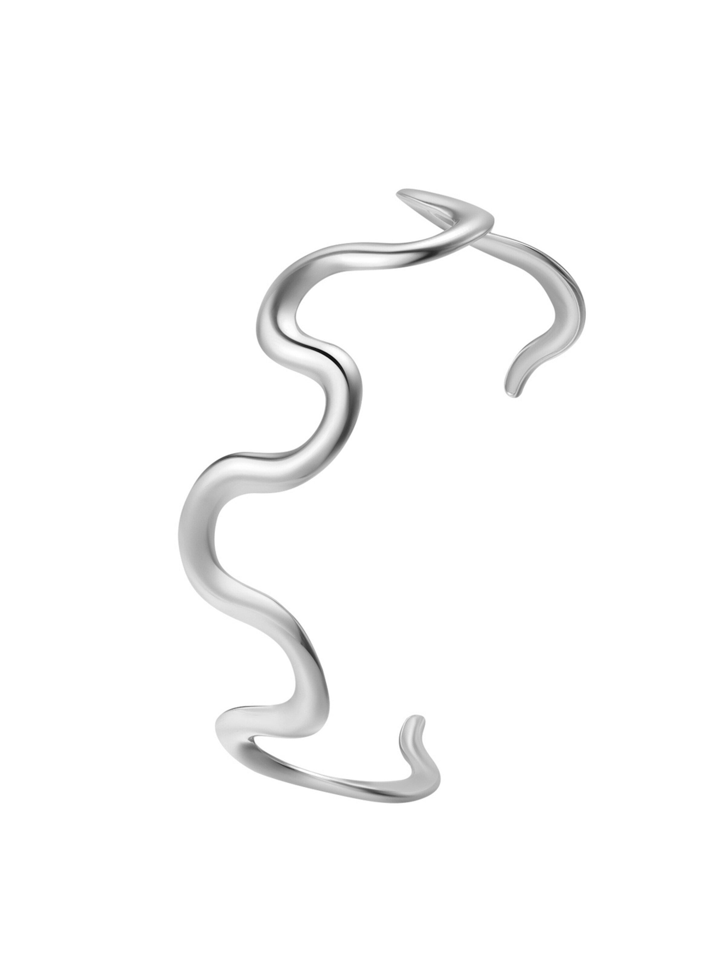 Hey Happiness Armband 'Wavy Flow' in Zilver: voorkant