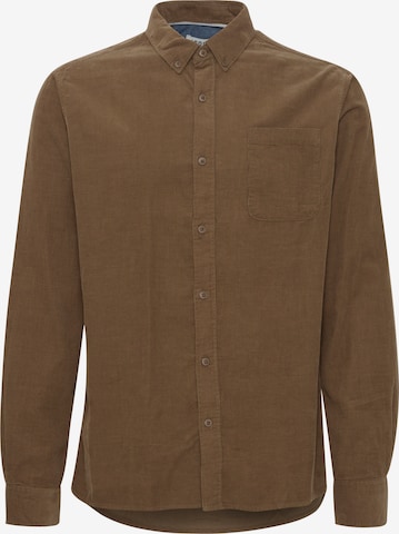 !Solid Regular fit Button Up Shirt 'Corduroy' in Brown: front