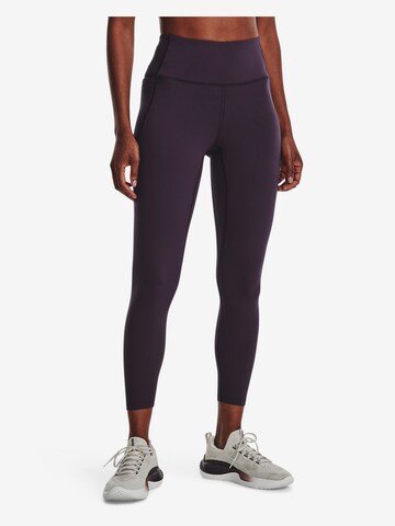 UNDER ARMOUR Skinny Workout Pants 'Meridian' in Purple: front