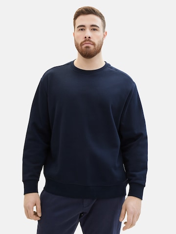 TOM TAILOR Men + Sweatshirt in Blauw: voorkant