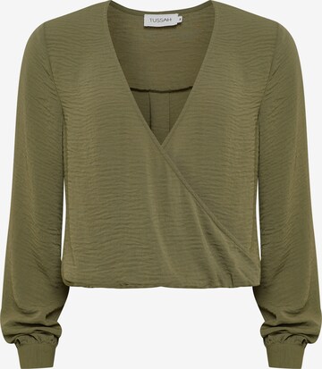 Tussah Blouse in Groen: voorkant