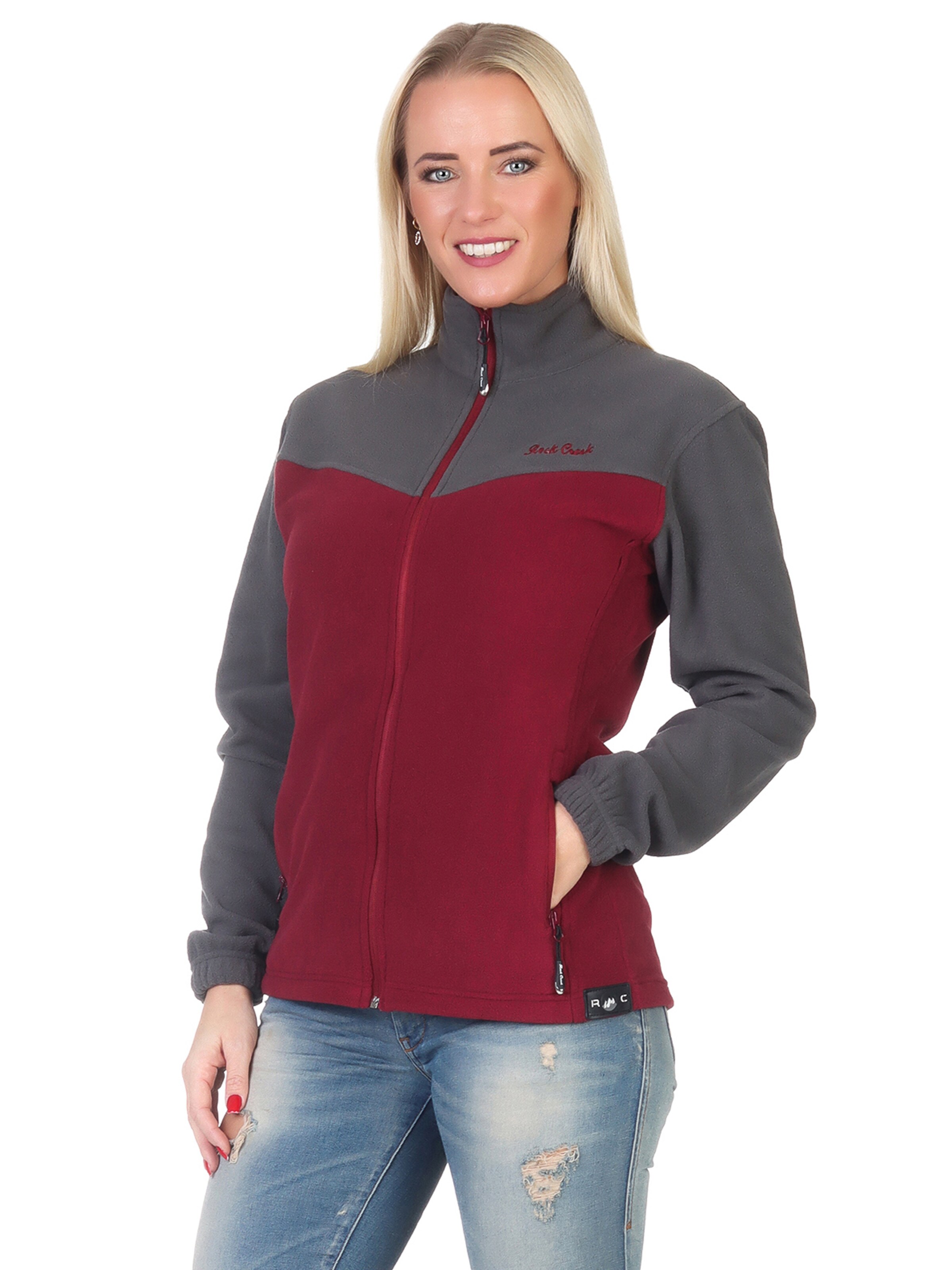 Rock Creek Fleecejacke in Rot: Vorderseite