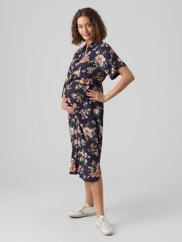 Vero Moda Maternity Košilové šaty 'Bumpy' – modrá