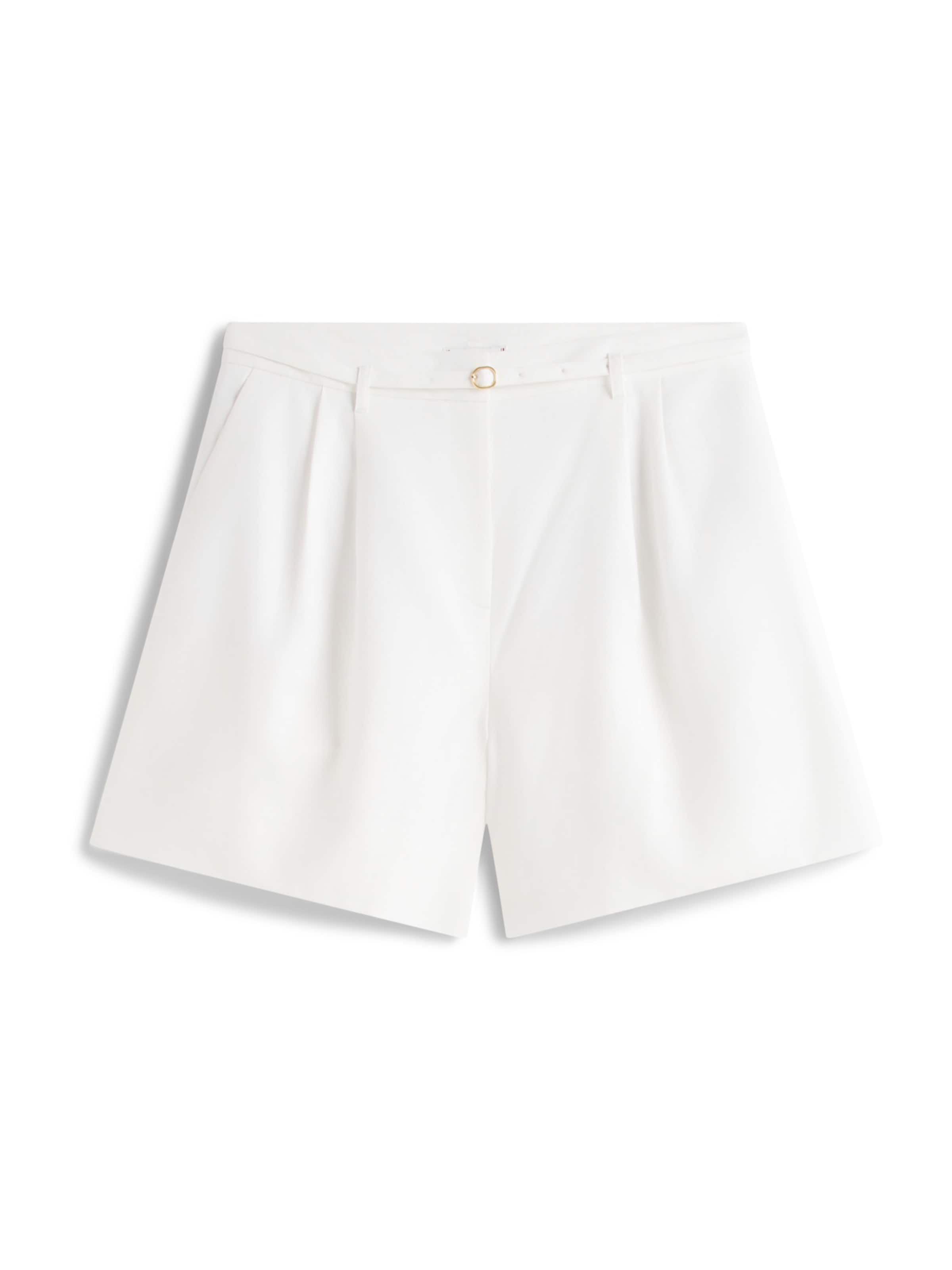 Pantaloni con pieghe di Tommy Hilfiger Curve in bianco: frontale