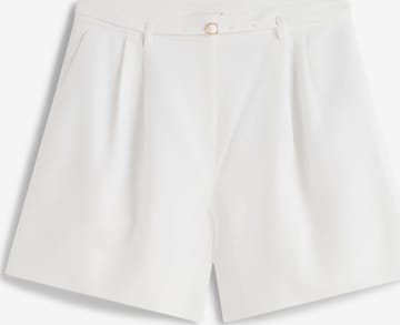 Pantaloni con pieghe di Tommy Hilfiger Curve in bianco: frontale