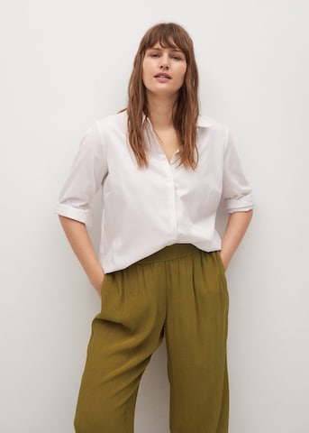 MANGO Wide leg Broek 'Fluber' in Groen