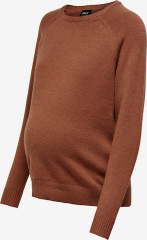 Only Maternity Sweater in Brown: front