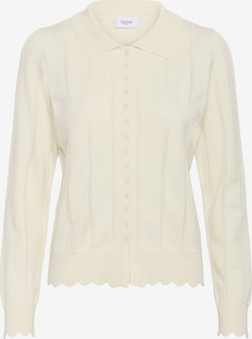 SAINT TROPEZ Gebreid vest 'SZObette' in Beige: voorkant