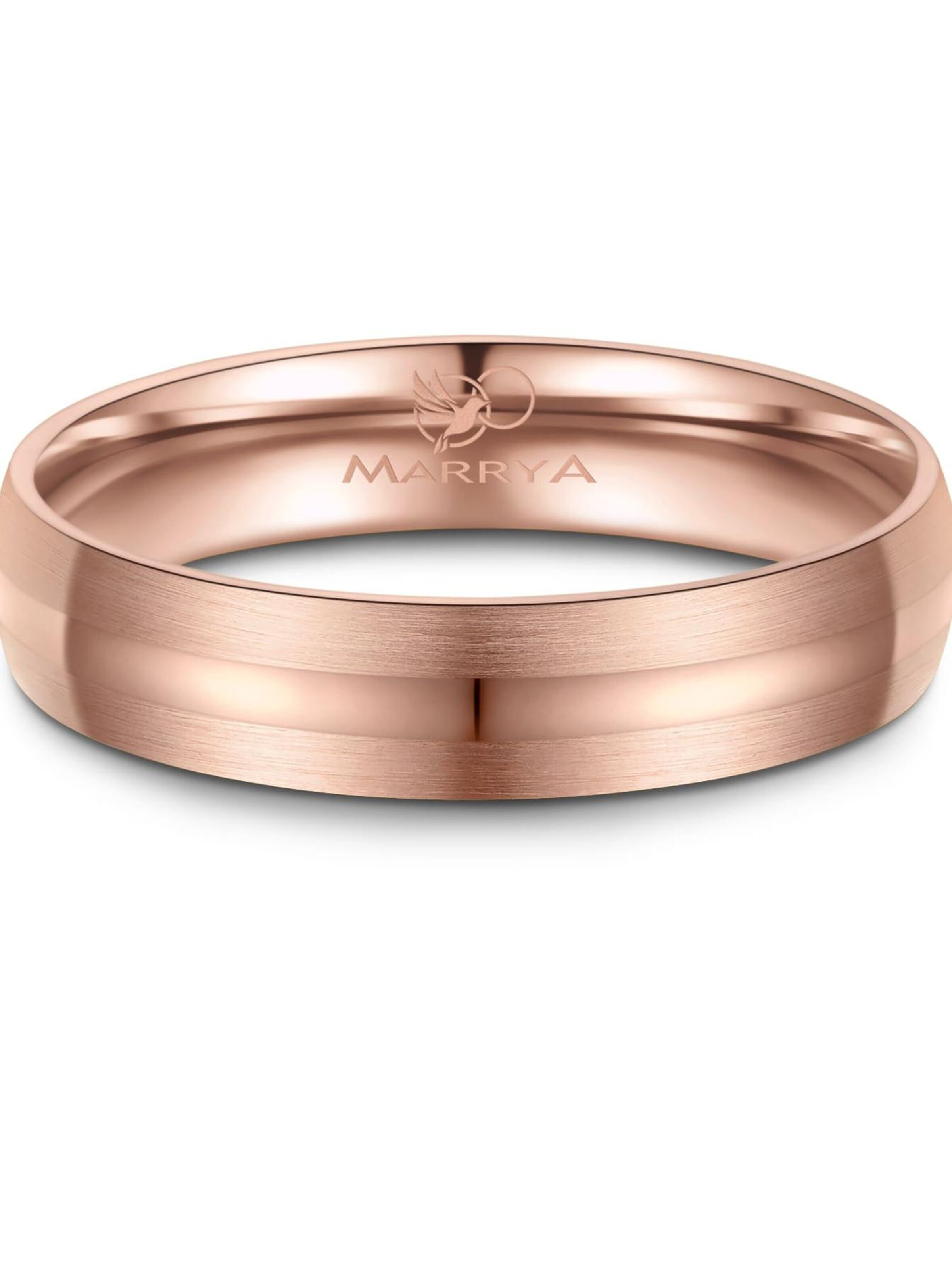 MARRYA Ring 'MARRYA ES-28 Ehering aus Edelstahl - Rosé gold plattiert' in Gold