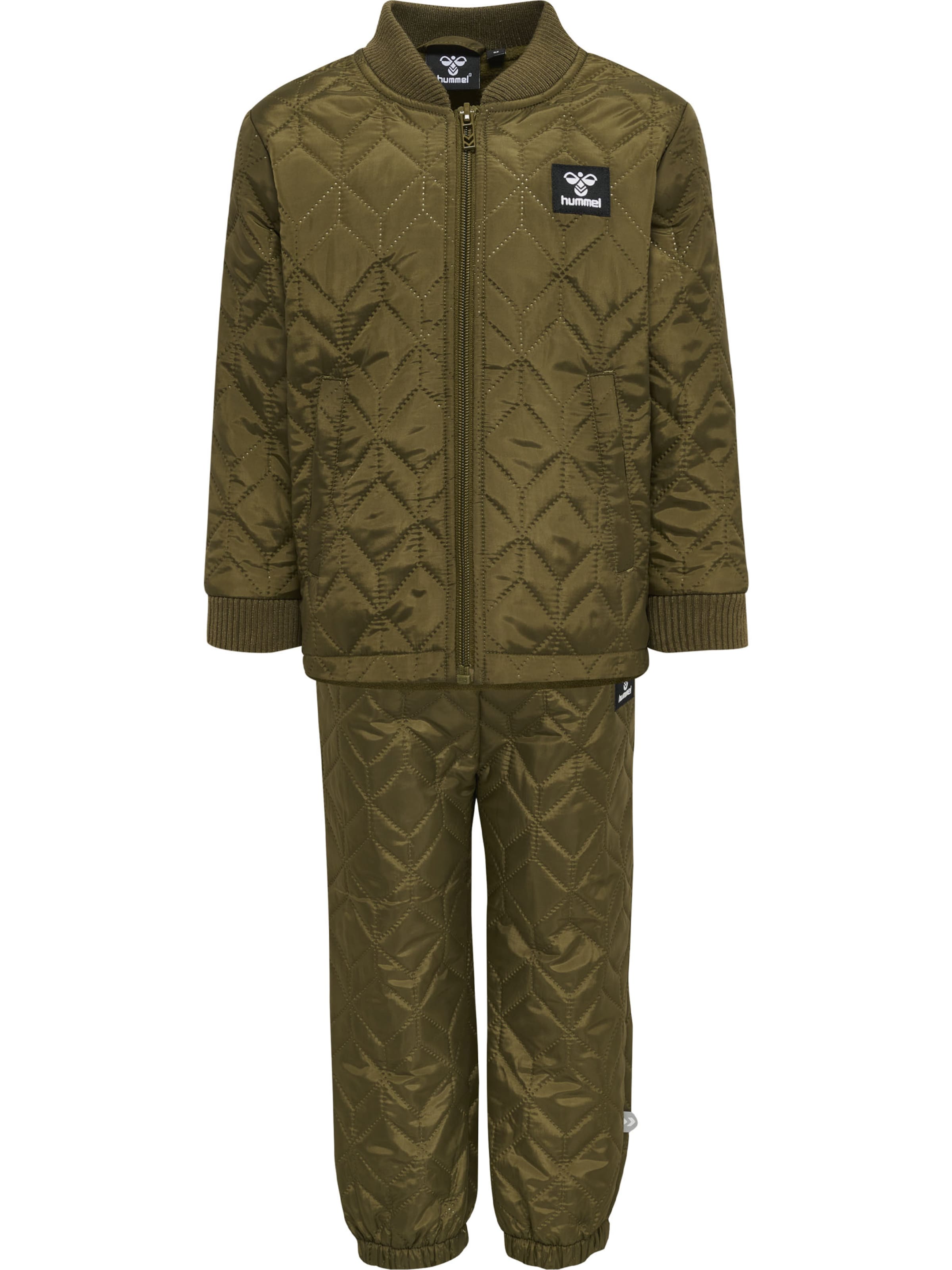 Hummel Joggingpak in Groen: voorkant