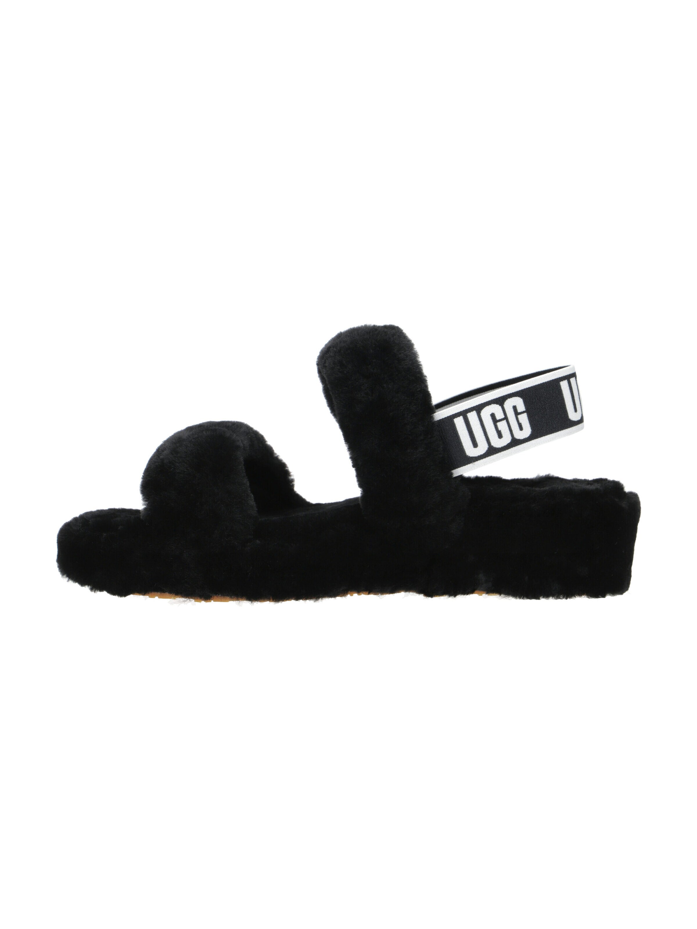 UGG Pantolette 'UGG Oh Yeah Hausschuhe schwarz Fell 1107953' in Schwarz: Vorderseite