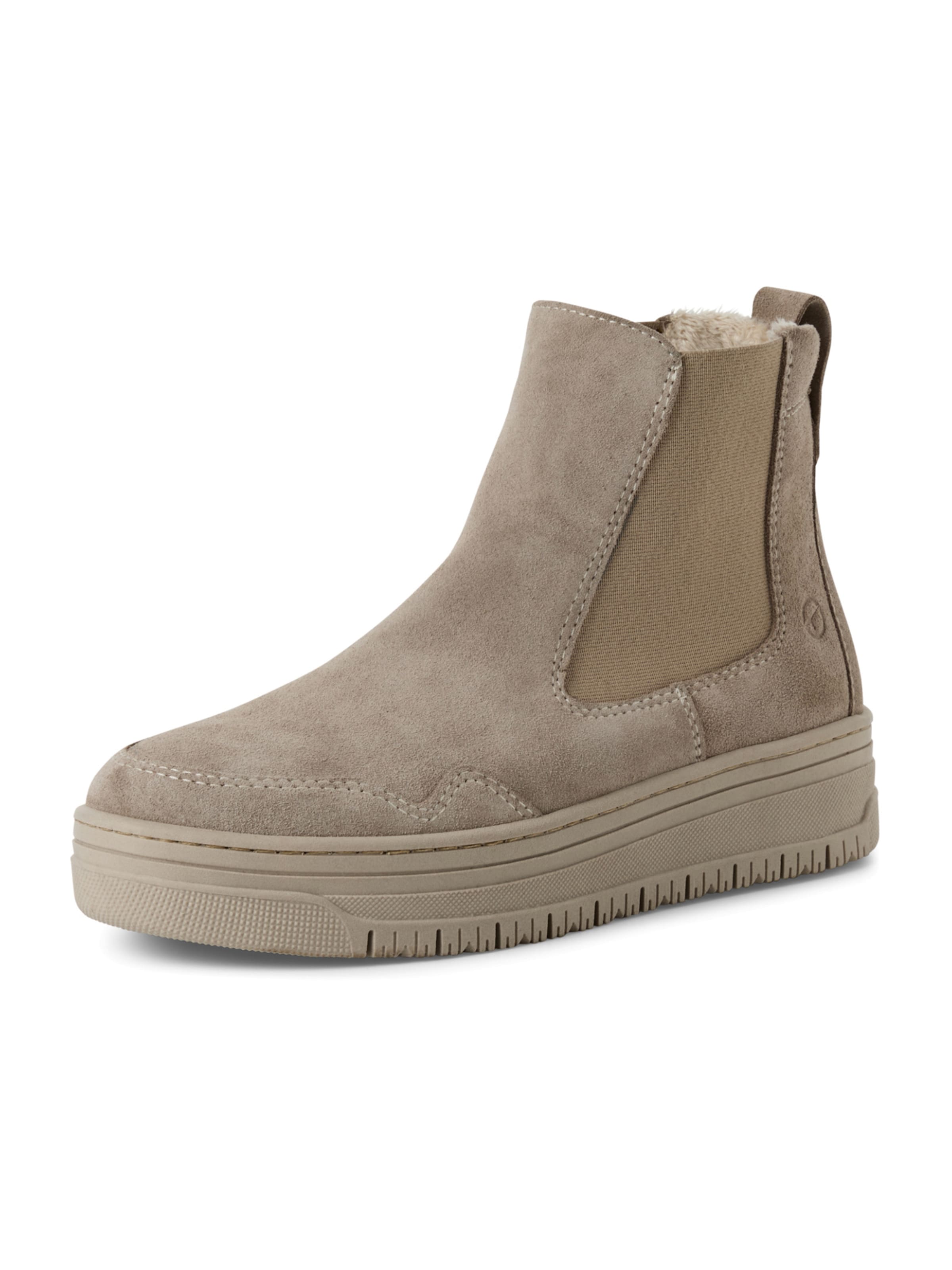 Tamaris Chelsea Boots in Beige: Vorderseite