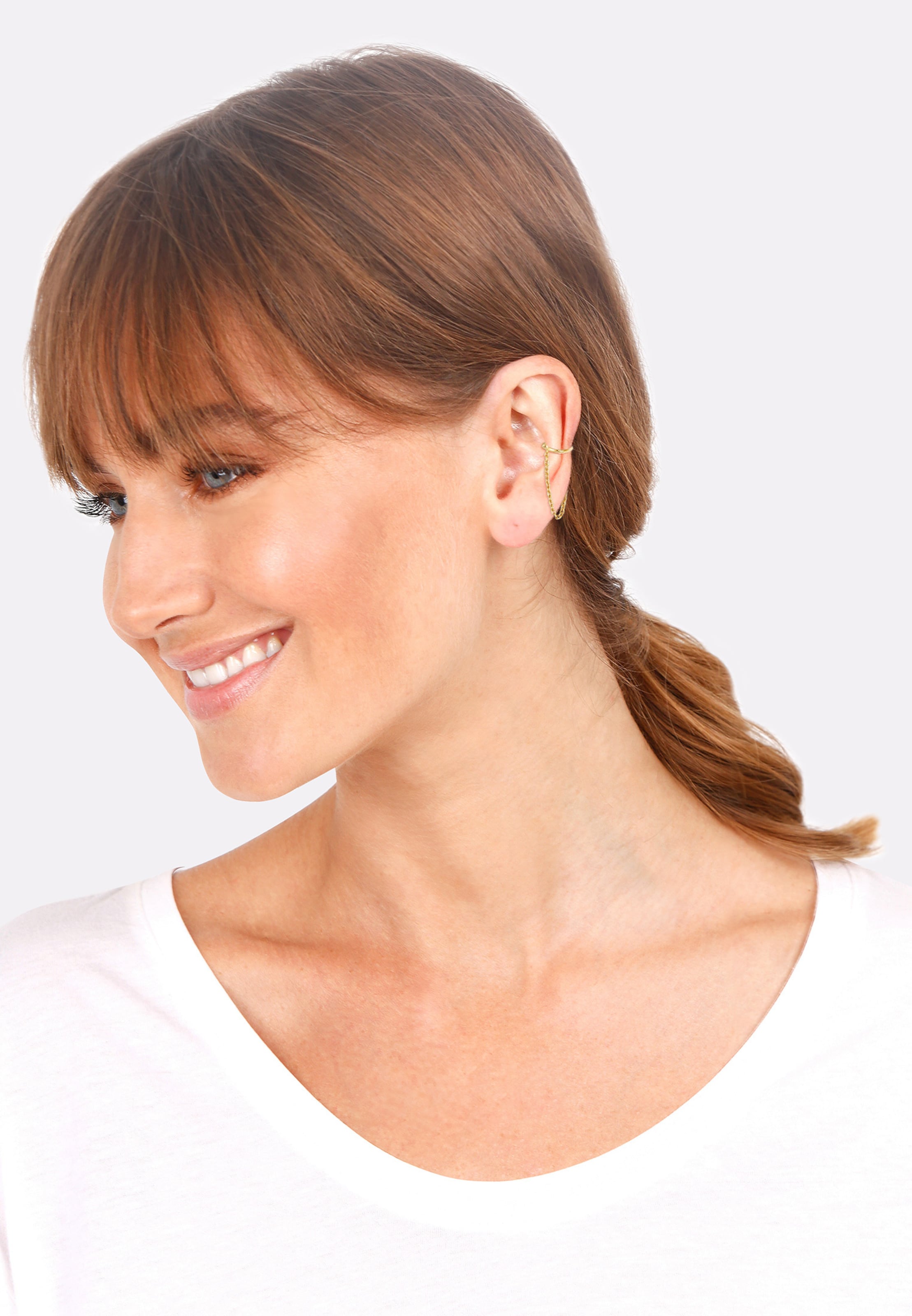 ELLI Ohrringe Earcuff in Gold: Vorderseite