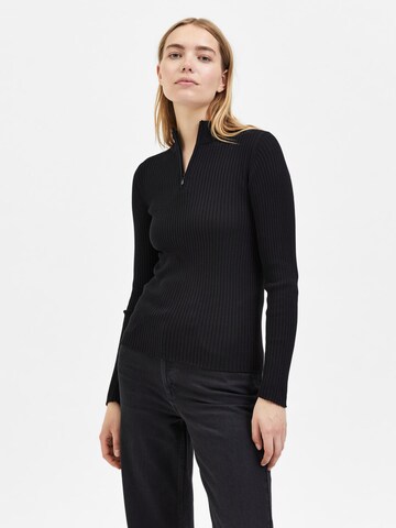 Pull-over 'Lydia' SELECTED FEMME en noir : devant