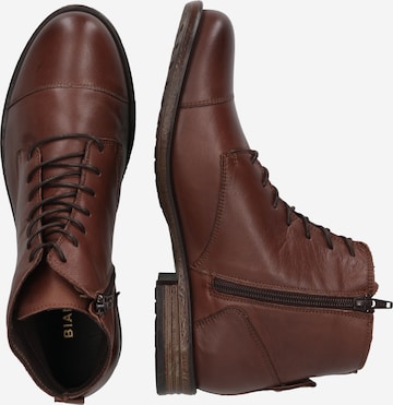 Bianco Lace-Up Ankle Boots in Brown