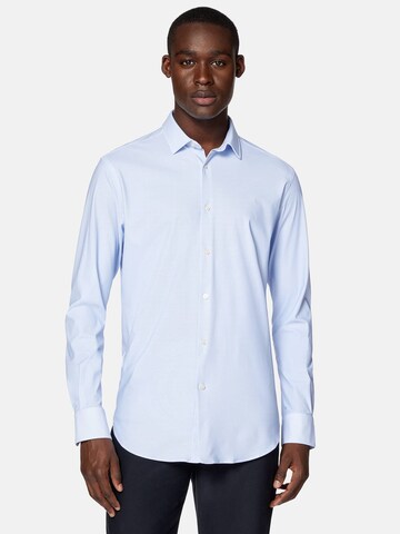 Boggi Milano - Ajuste estrecho Camisa 'B Tech' en azul: frente