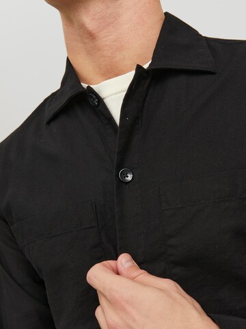JACK & JONES Regular fit Button Up Shirt 'Pete' in Black